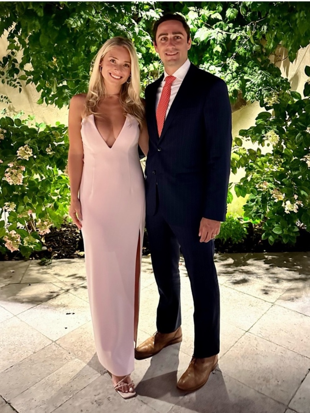 Katie May Infatuation Blush Pink Deep V Strapless Column Maxi Dress Medium